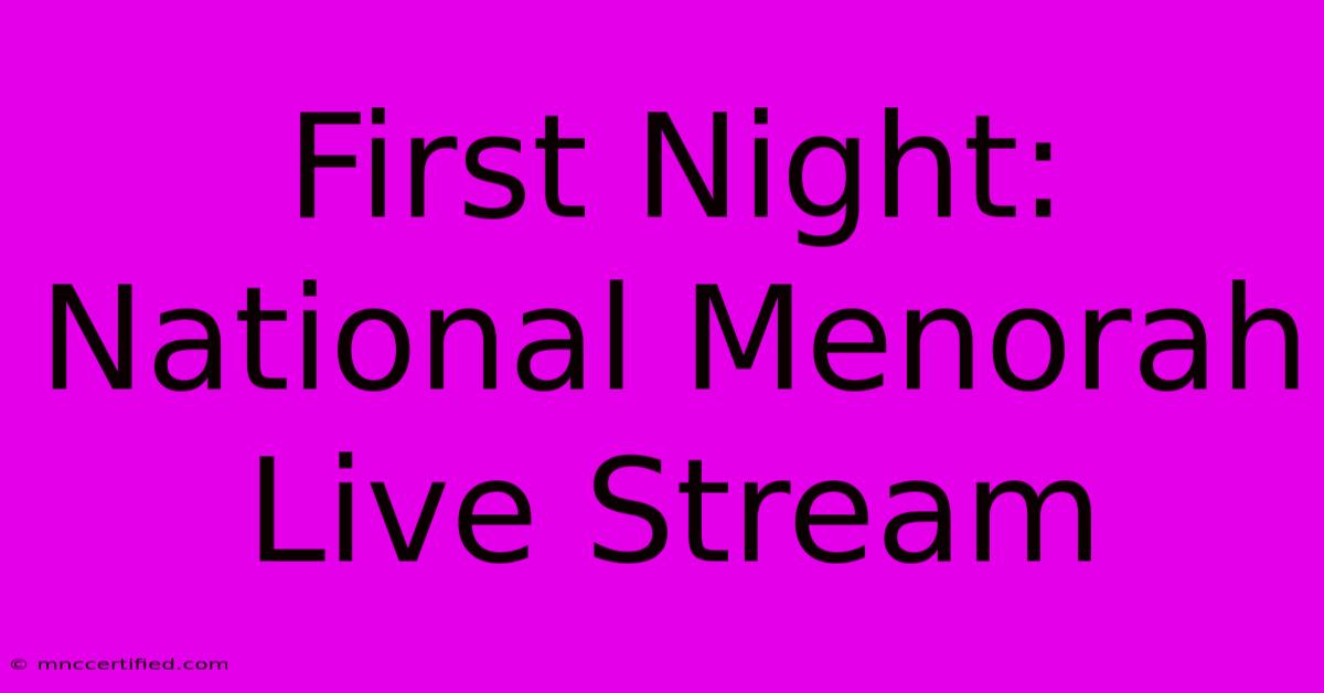 First Night: National Menorah Live Stream