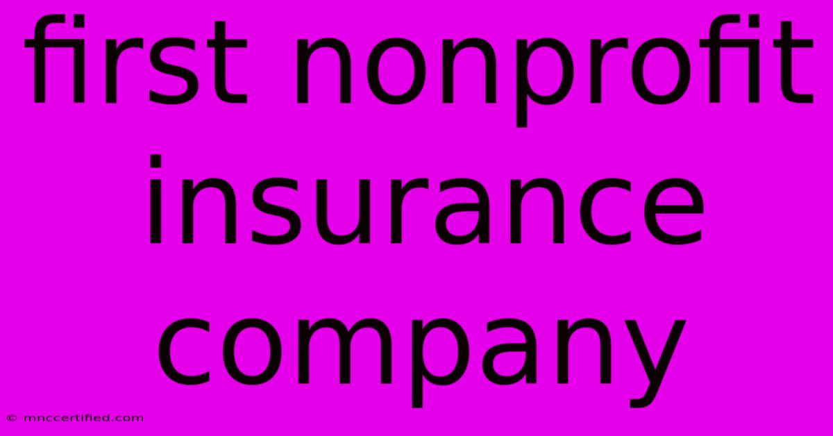 First Nonprofit Insurance Company