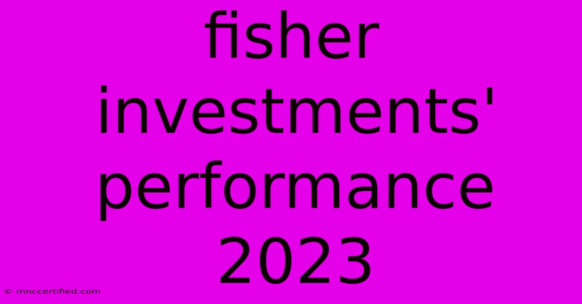 Fisher Investments' Performance 2023