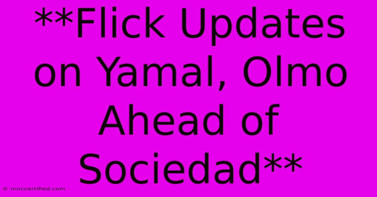 **Flick Updates On Yamal, Olmo Ahead Of Sociedad**