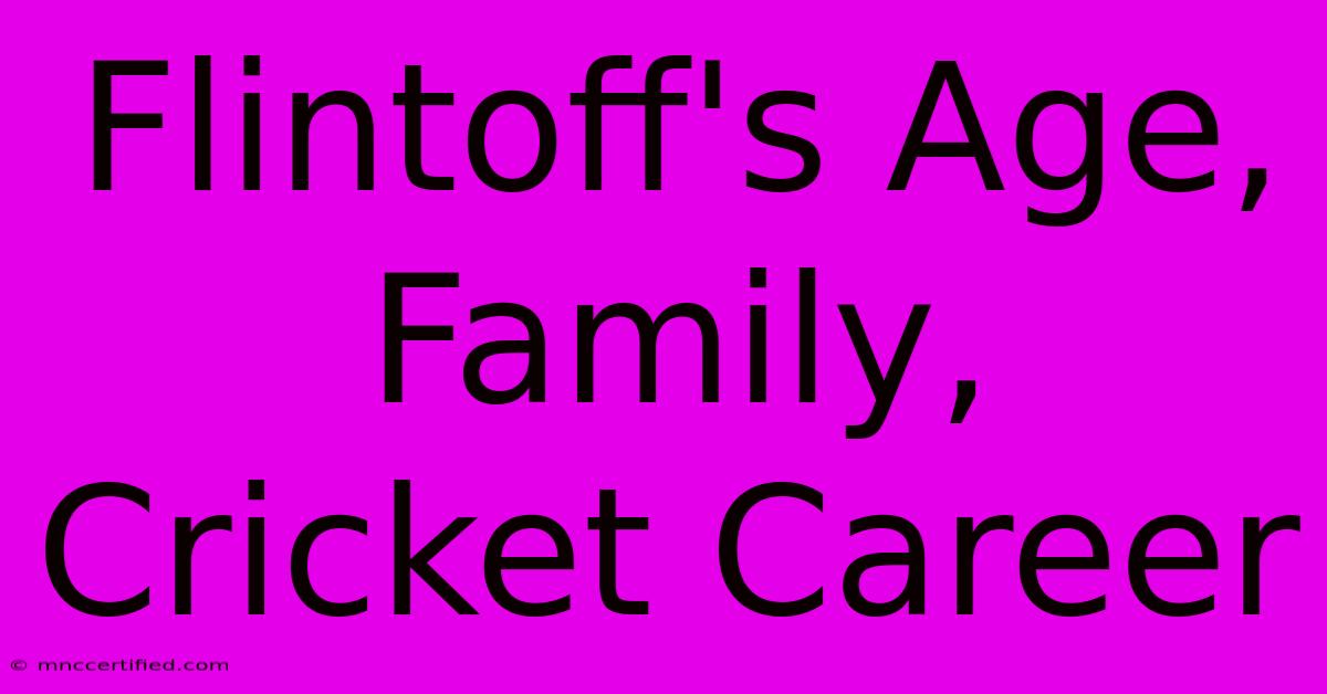 Flintoff's Age, Family, Cricket Career