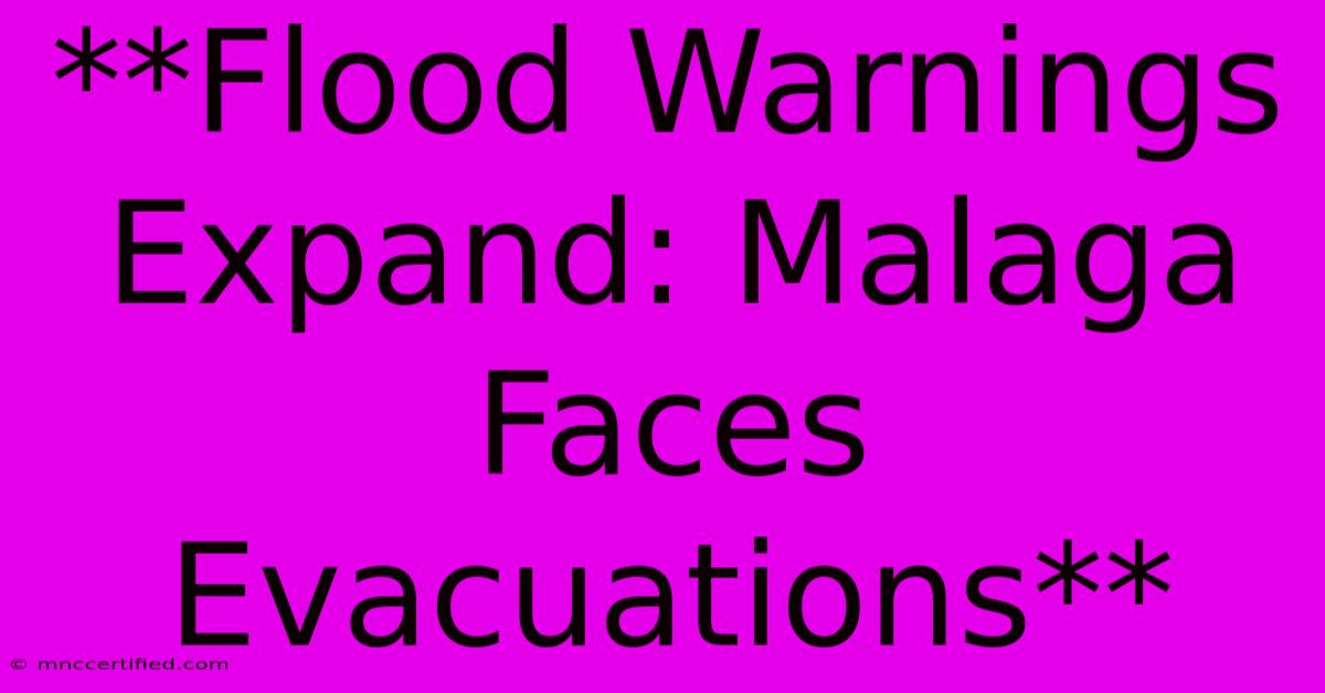 **Flood Warnings Expand: Malaga Faces Evacuations** 