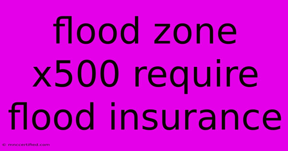 Flood Zone X500 Require Flood Insurance