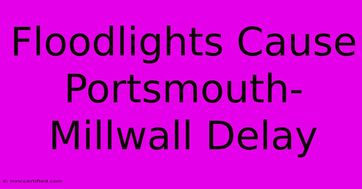 Floodlights Cause Portsmouth-Millwall Delay