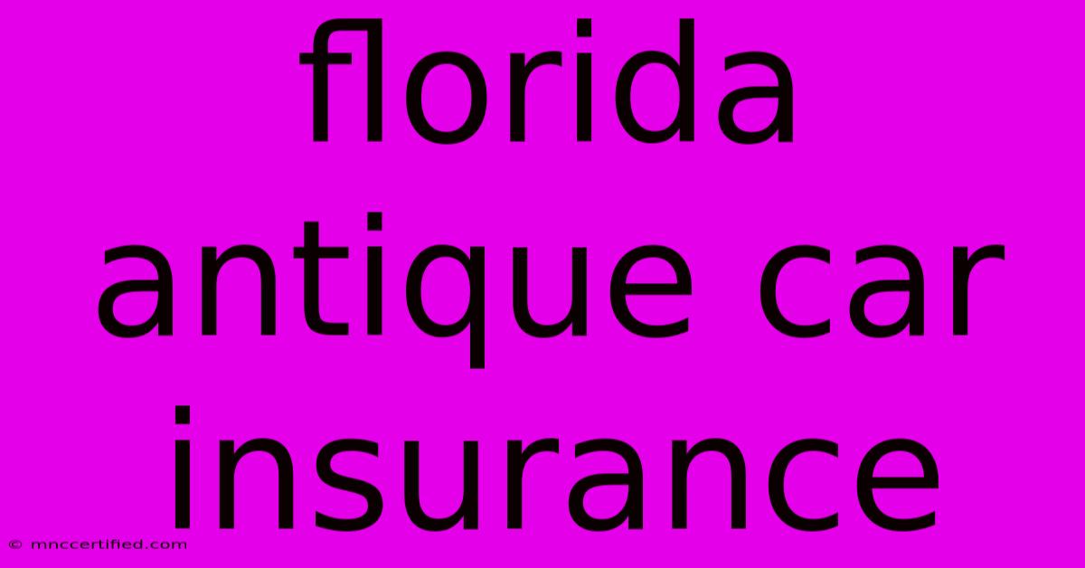 Florida Antique Car Insurance