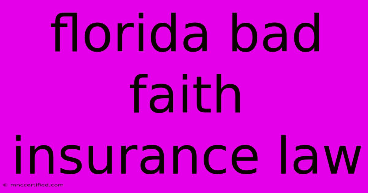 Florida Bad Faith Insurance Law