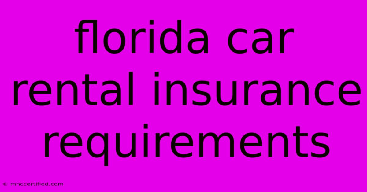 Florida Car Rental Insurance Requirements