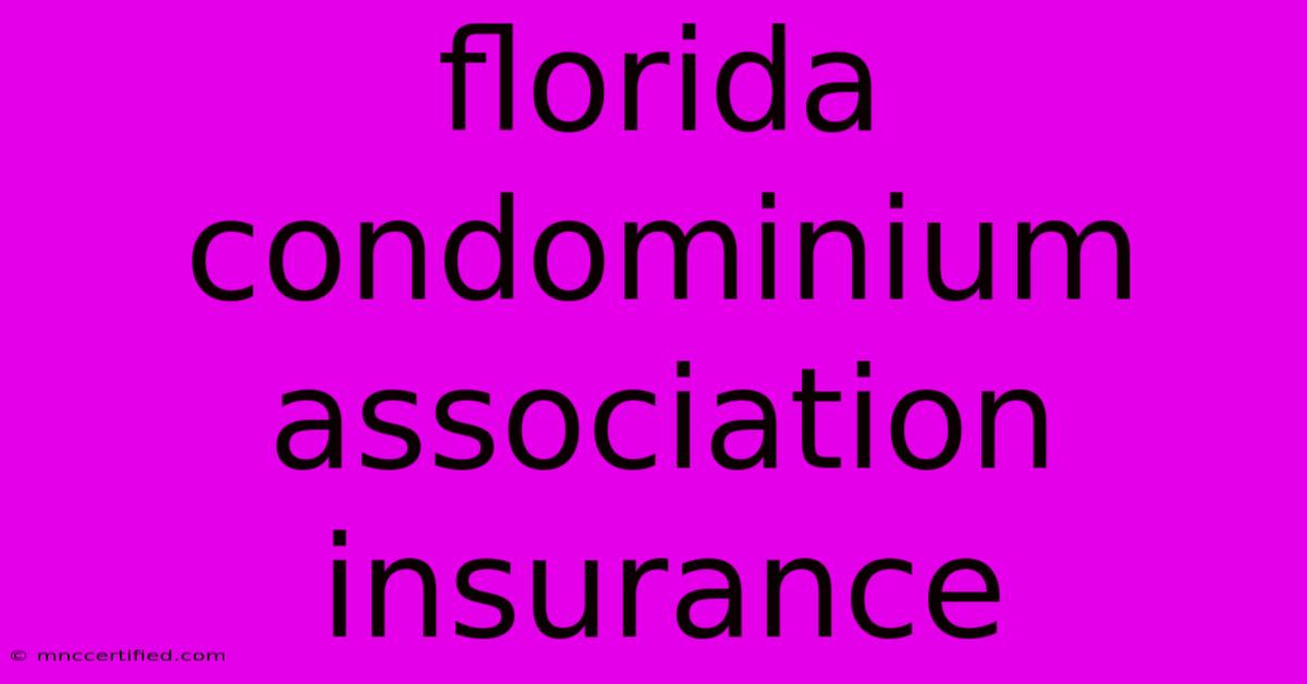 Florida Condominium Association Insurance