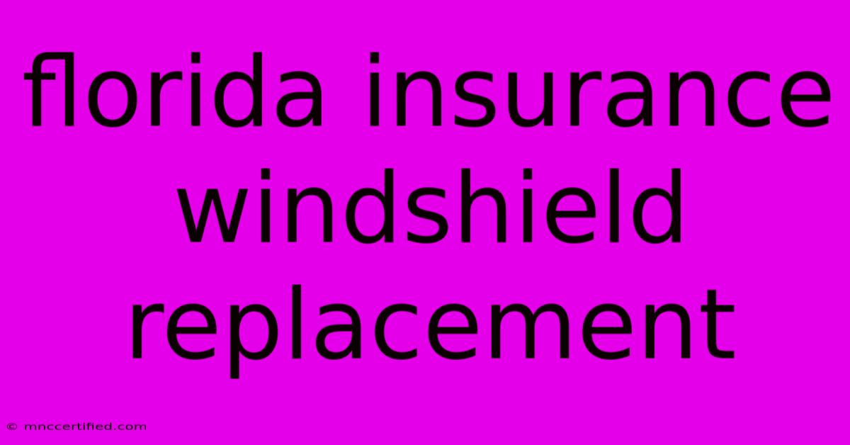 Florida Insurance Windshield Replacement