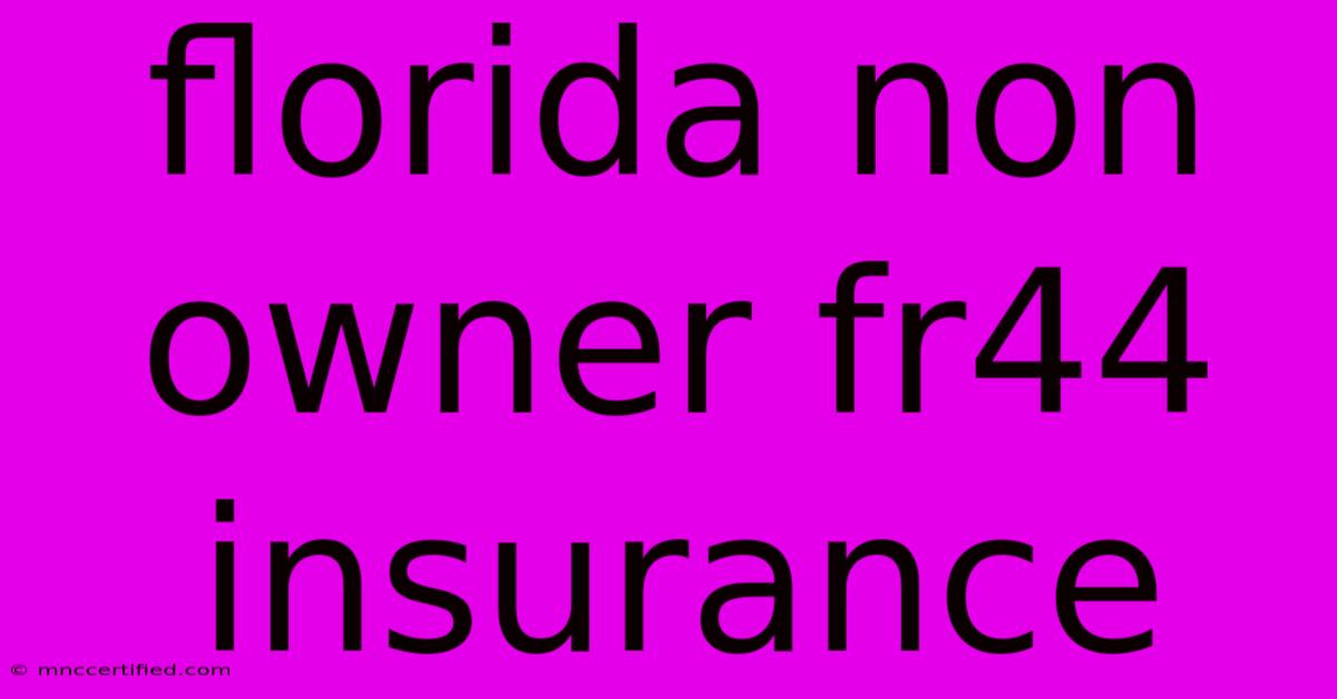 Florida Non Owner Fr44 Insurance