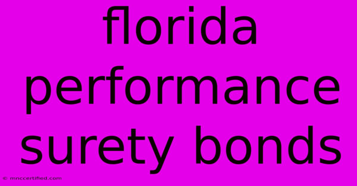 Florida Performance Surety Bonds