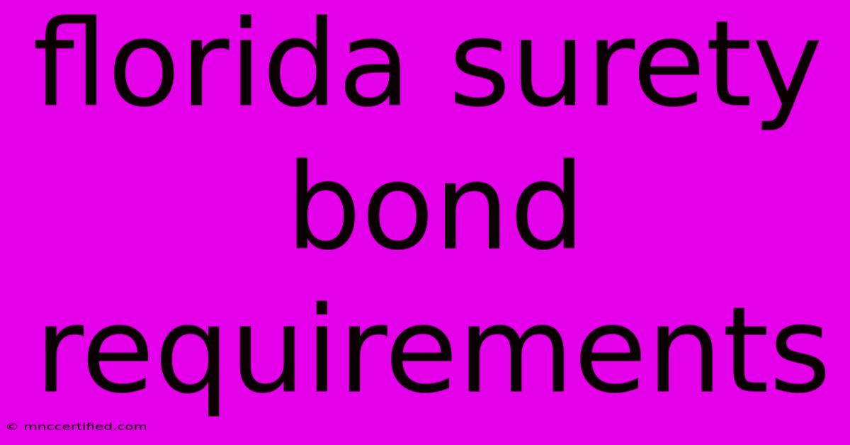 Florida Surety Bond Requirements