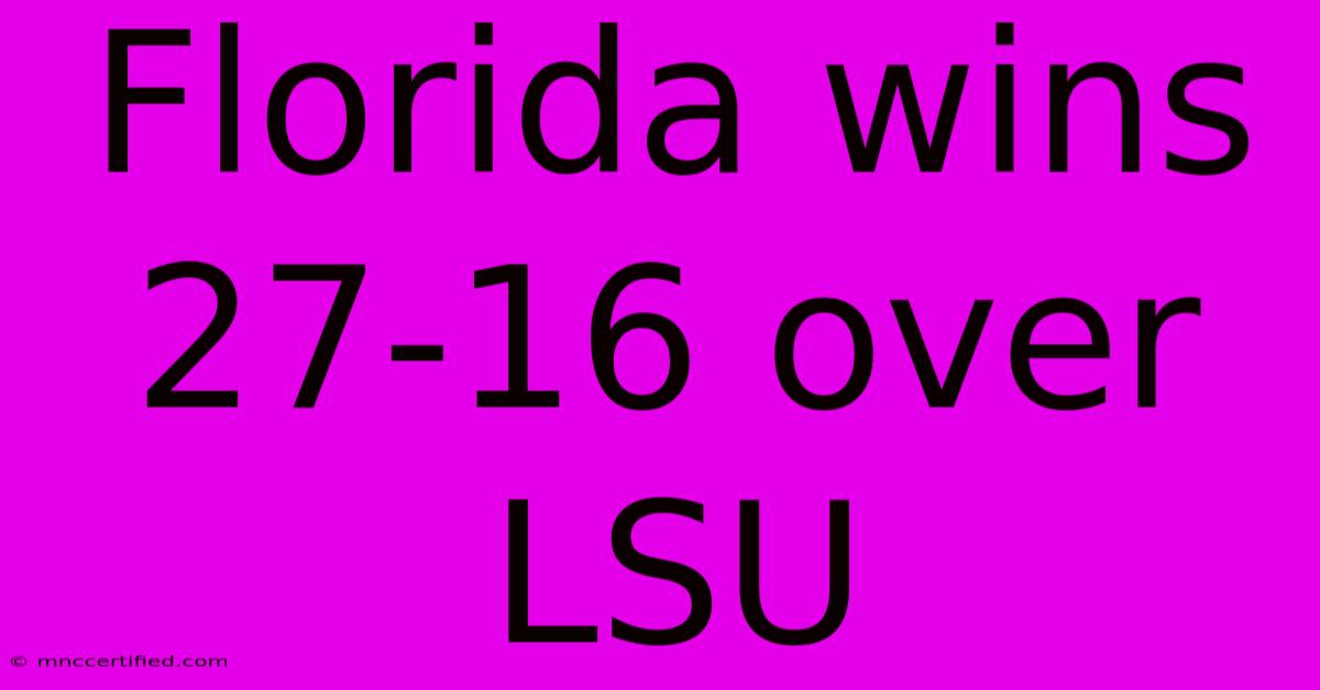 Florida Wins 27-16 Over LSU