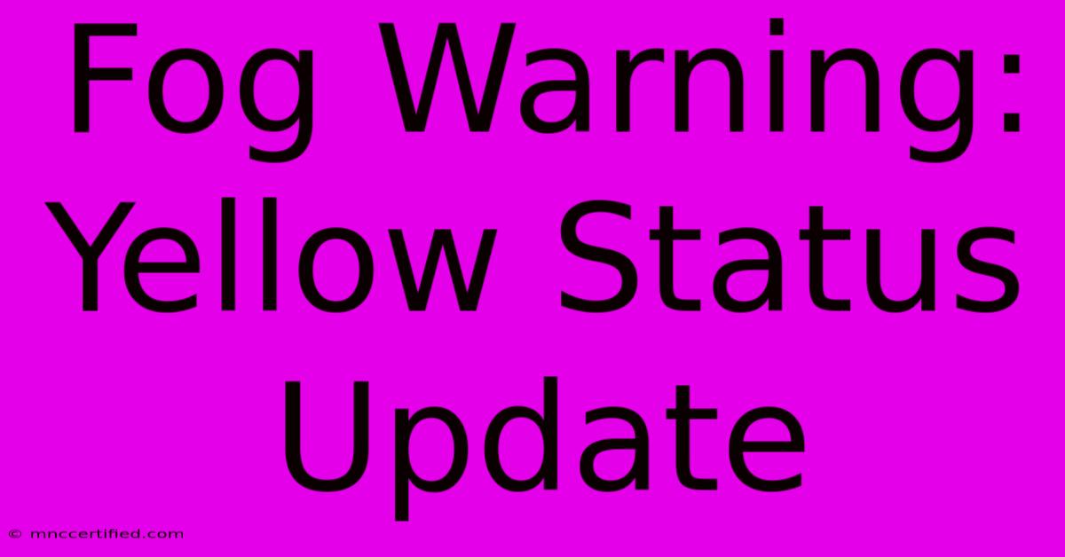 Fog Warning: Yellow Status Update