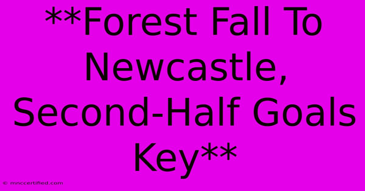 **Forest Fall To Newcastle, Second-Half Goals Key**