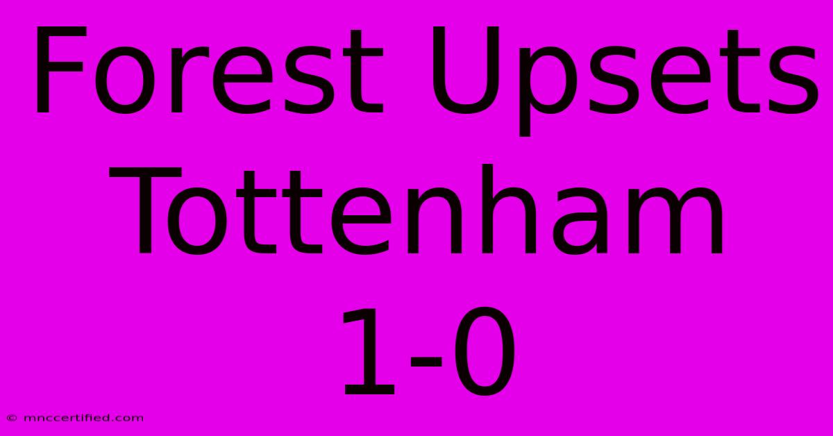 Forest Upsets Tottenham 1-0