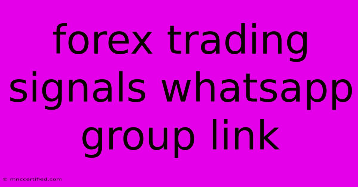 Forex Trading Signals Whatsapp Group Link