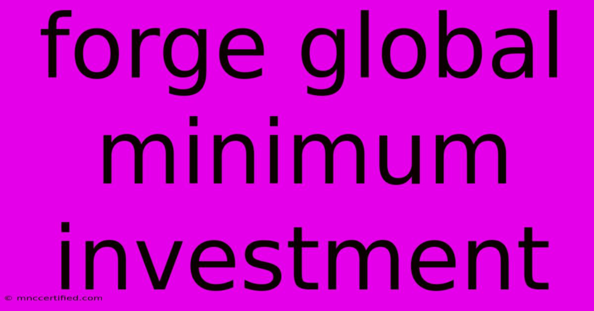 Forge Global Minimum Investment