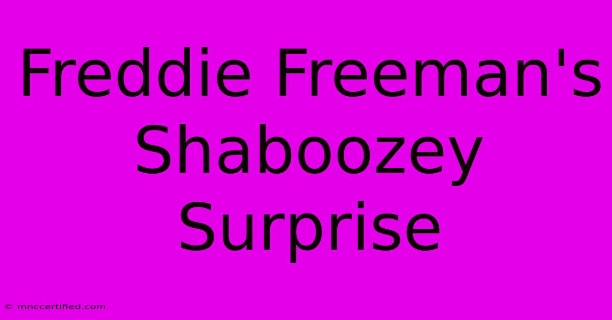 Freddie Freeman's Shaboozey Surprise