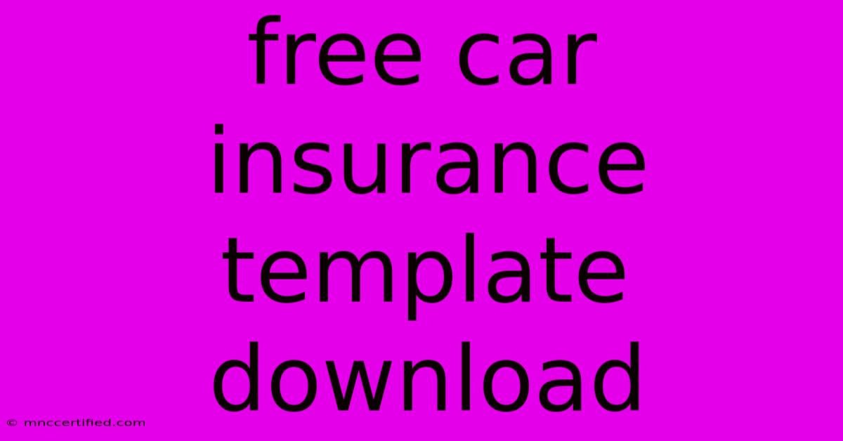 Free Car Insurance Template Download