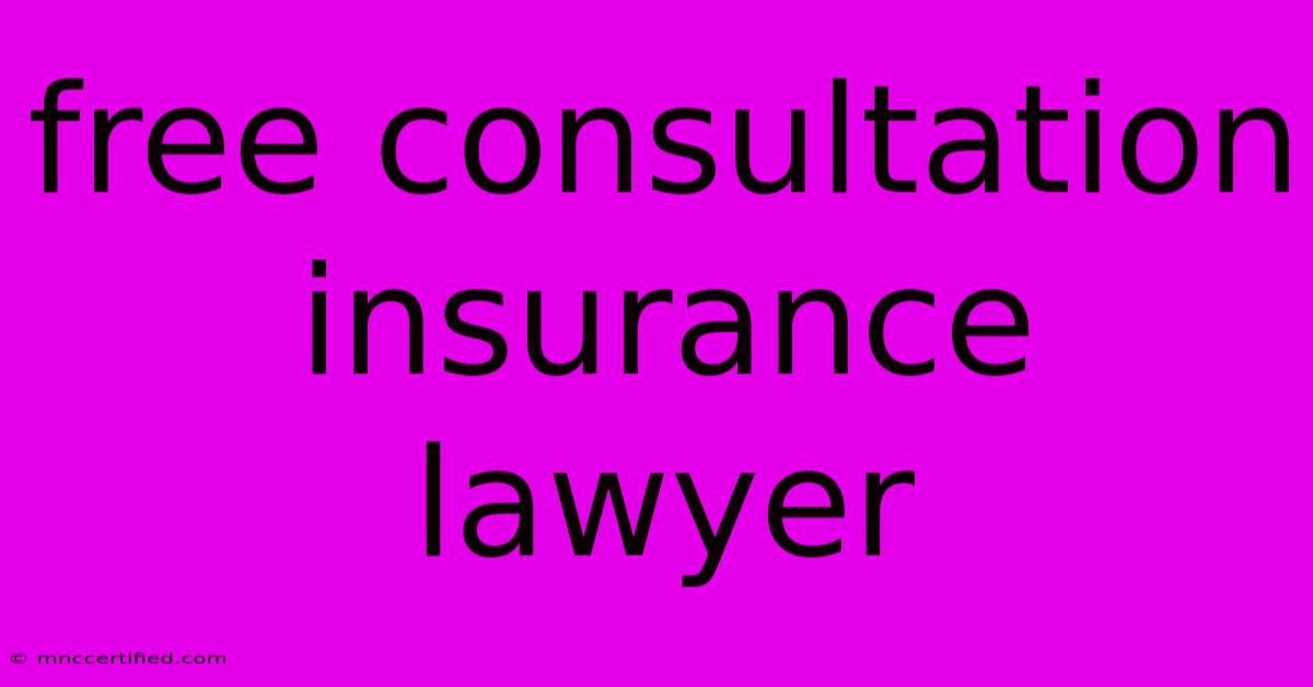 Free Consultation Insurance Lawyer