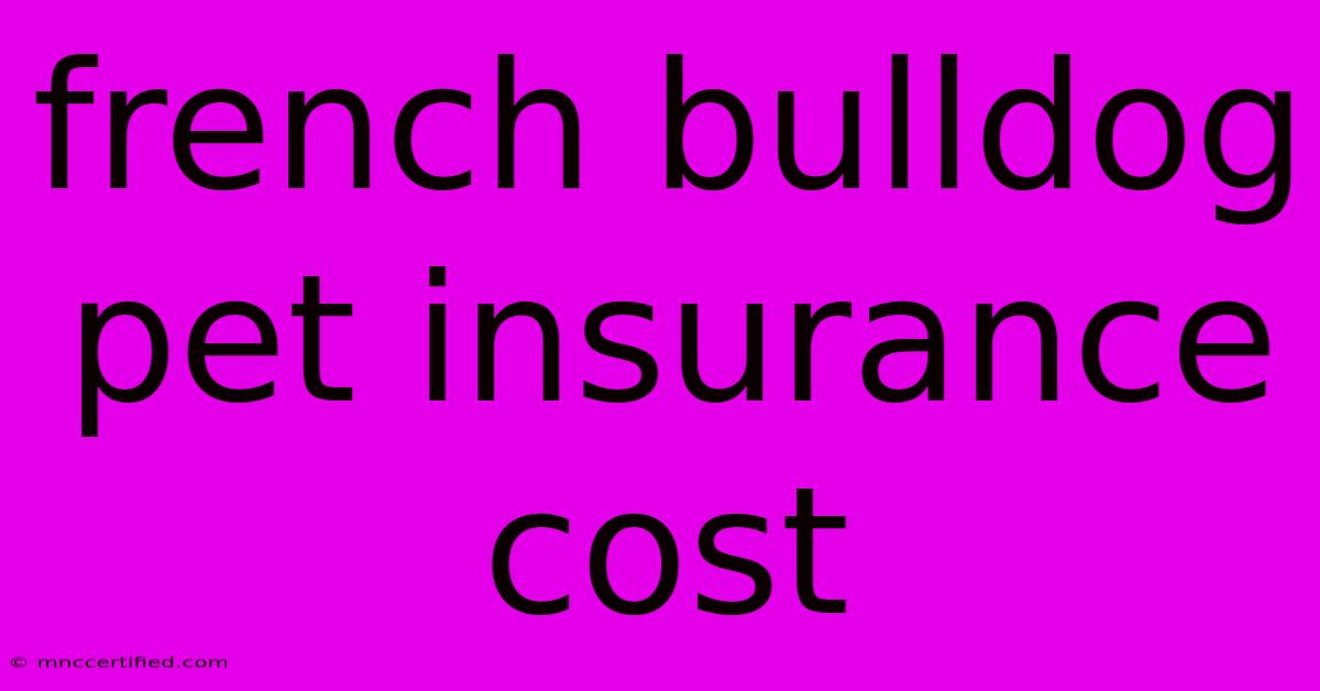 French Bulldog Pet Insurance Cost