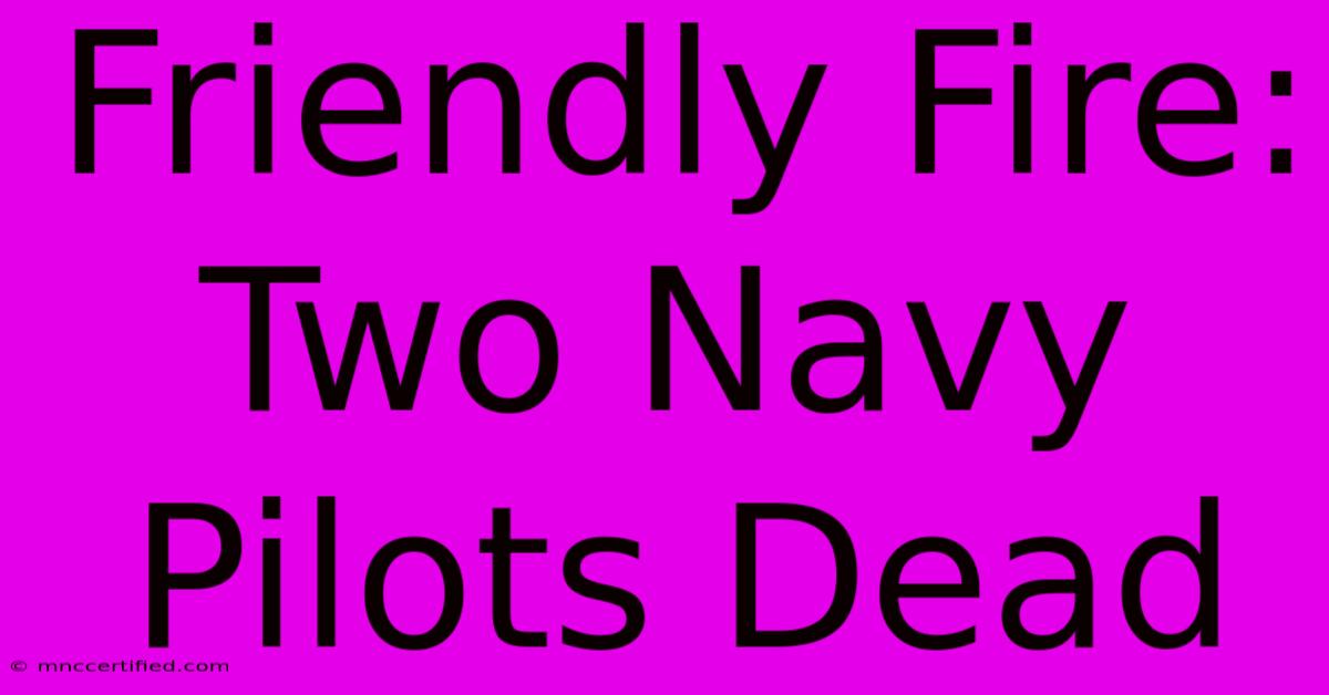 Friendly Fire: Two Navy Pilots Dead