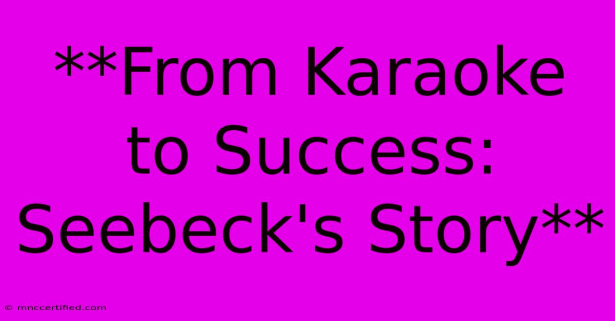 **From Karaoke To Success: Seebeck's Story**