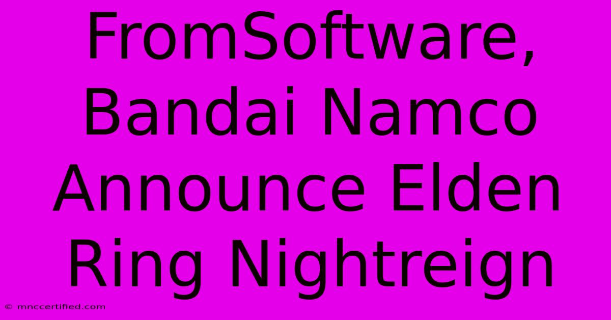 FromSoftware, Bandai Namco Announce Elden Ring Nightreign