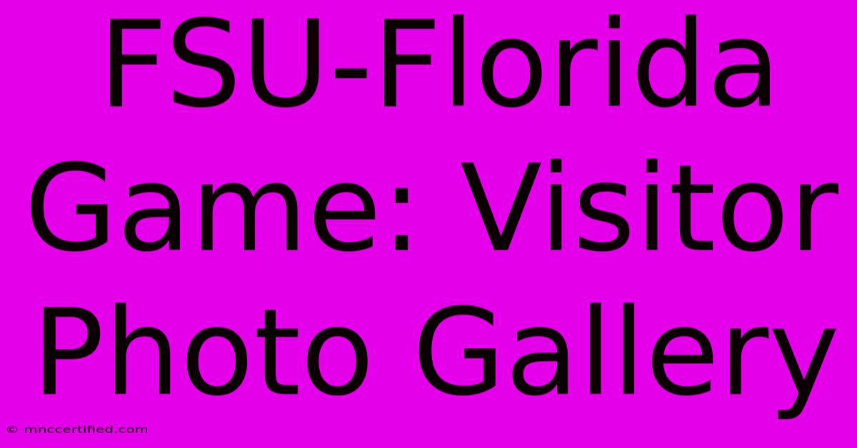 FSU-Florida Game: Visitor Photo Gallery