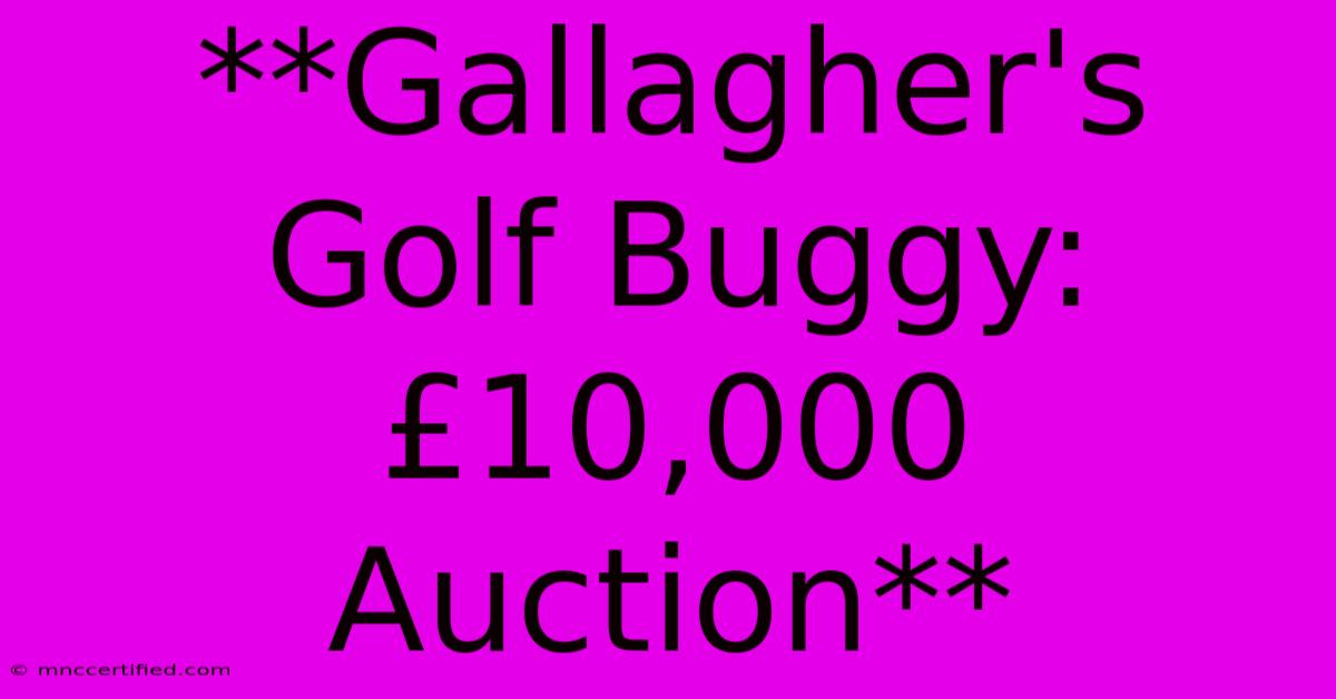 **Gallagher's Golf Buggy: £10,000 Auction** 