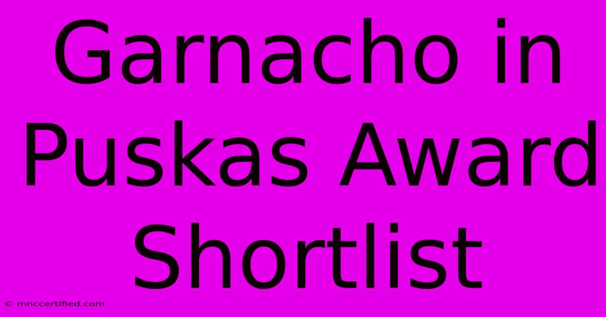 Garnacho In Puskas Award Shortlist