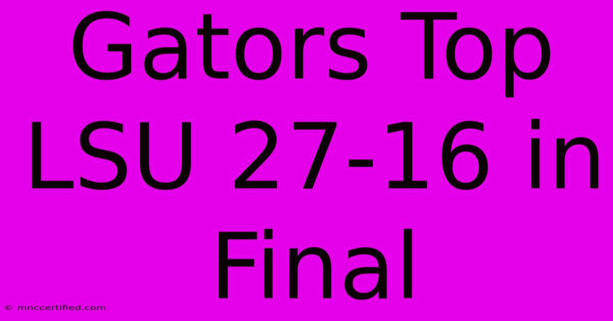 Gators Top LSU 27-16 In Final