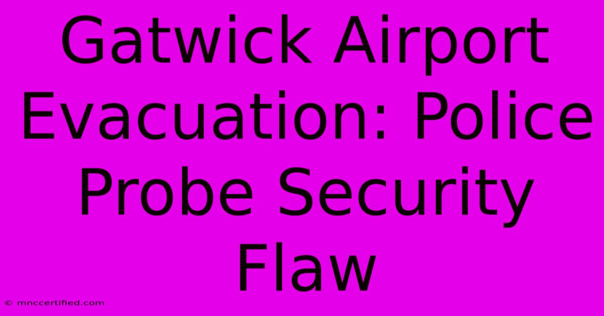 Gatwick Airport Evacuation: Police Probe Security Flaw