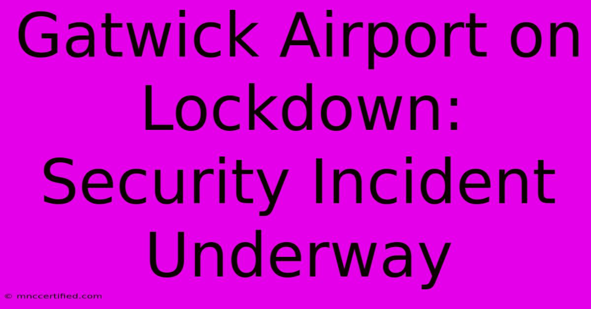 Gatwick Airport On Lockdown: Security Incident Underway