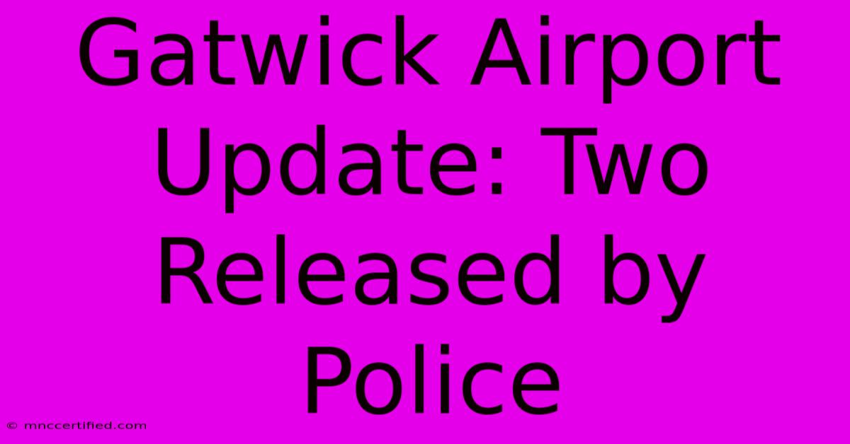 Gatwick Airport Update: Two Released By Police