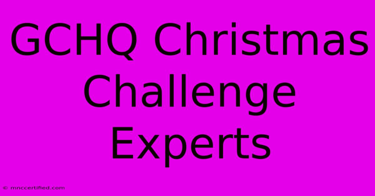 GCHQ Christmas Challenge Experts