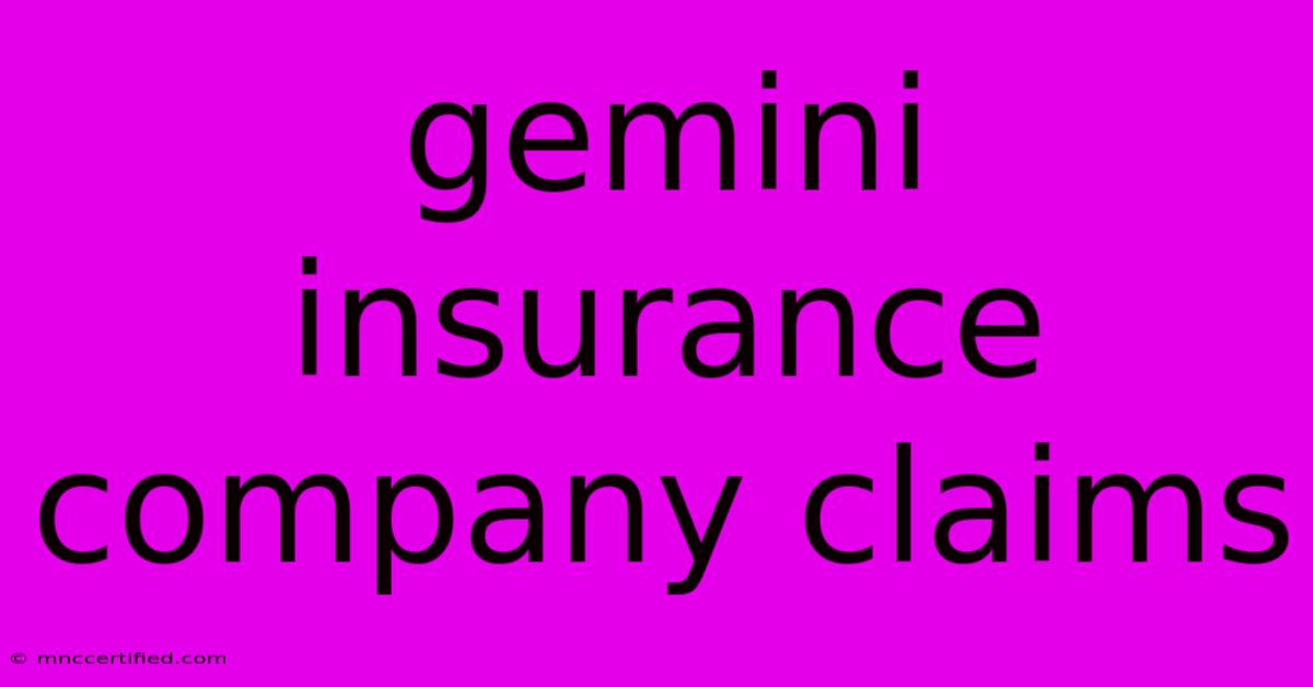 Gemini Insurance Company Claims