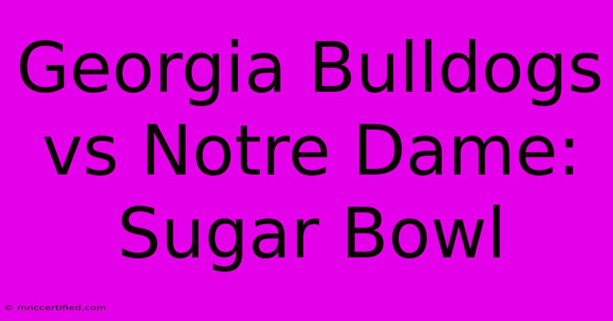 Georgia Bulldogs Vs Notre Dame: Sugar Bowl