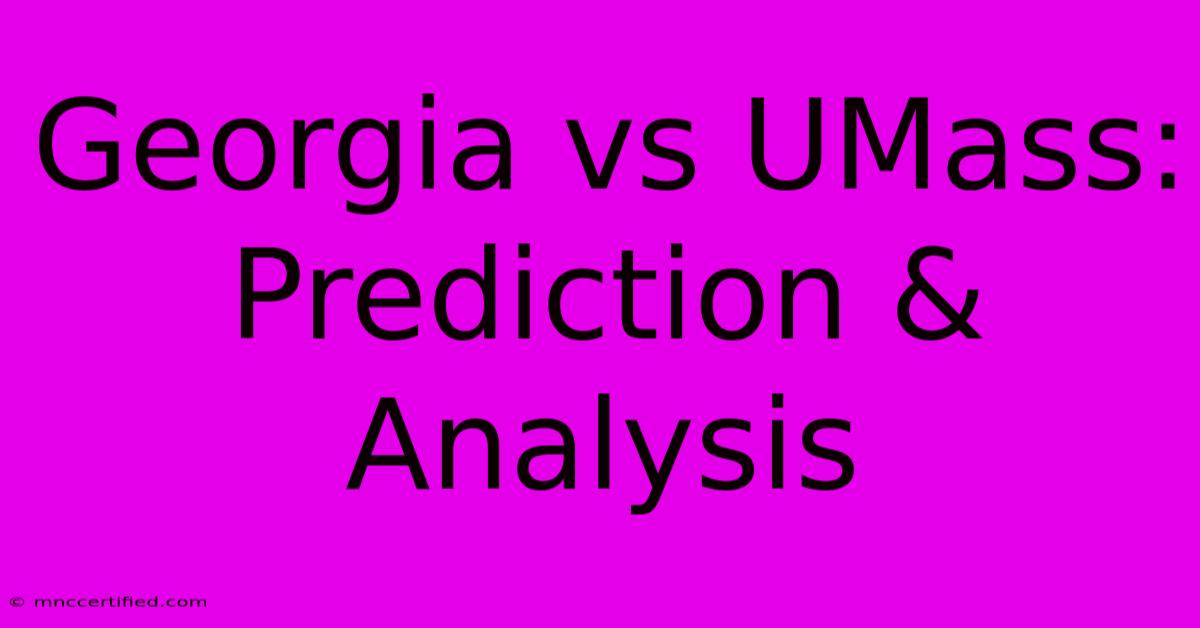 Georgia Vs UMass:  Prediction & Analysis