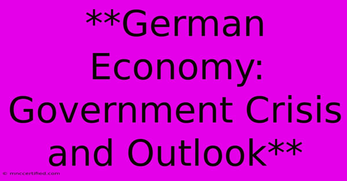 **German Economy: Government Crisis And Outlook** 