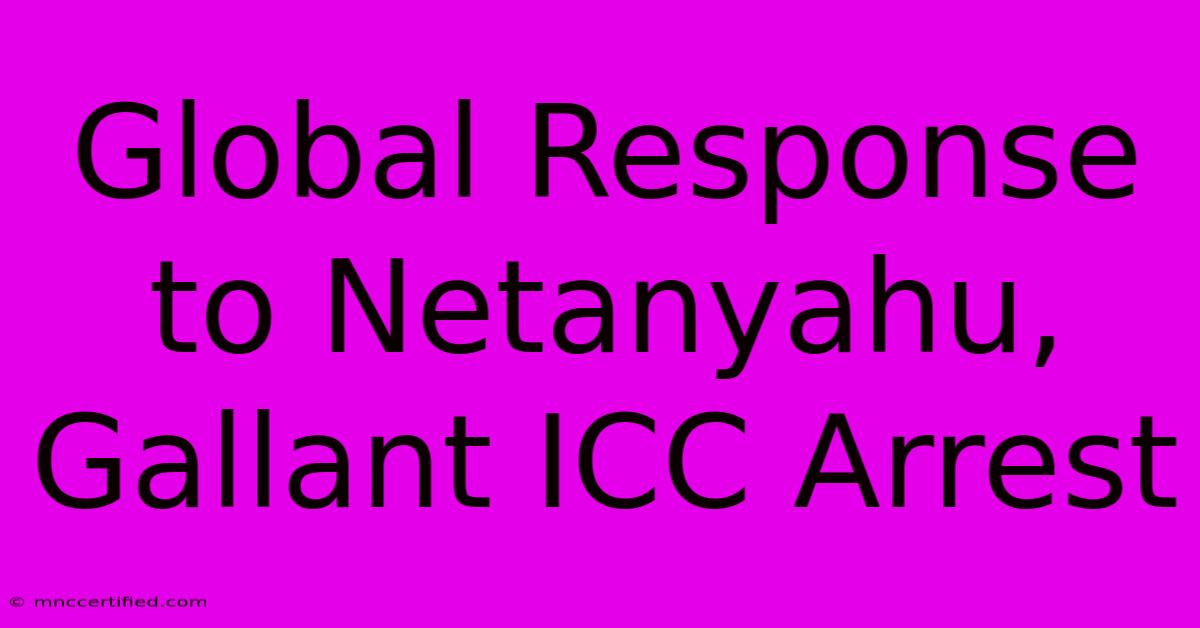 Global Response To Netanyahu, Gallant ICC Arrest