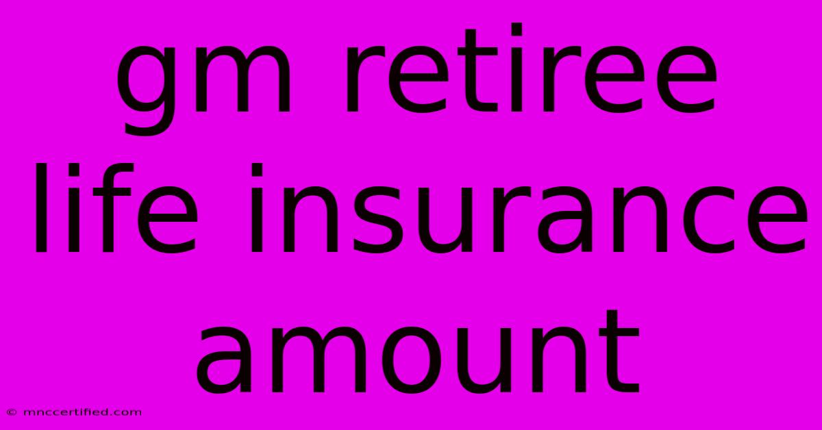 Gm Retiree Life Insurance Amount