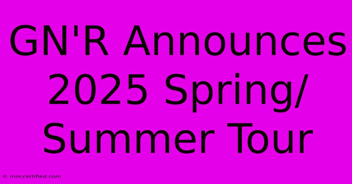 GN'R Announces 2025 Spring/Summer Tour