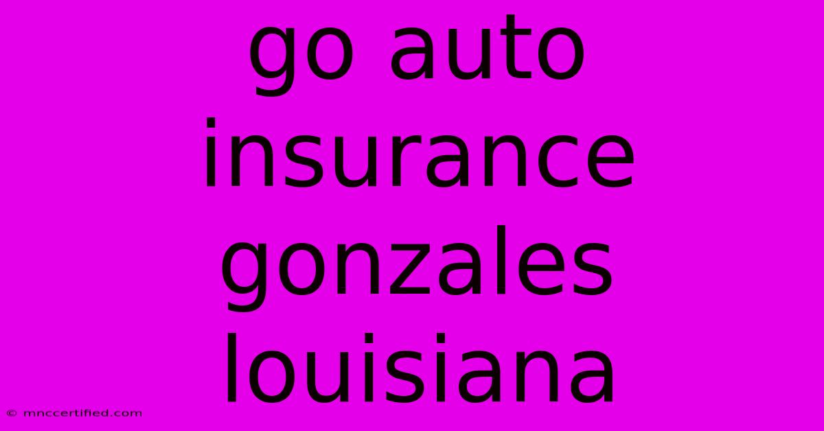 Go Auto Insurance Gonzales Louisiana