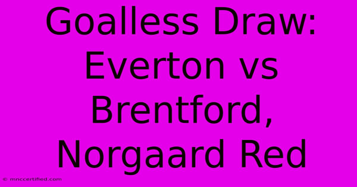 Goalless Draw: Everton Vs Brentford, Norgaard Red