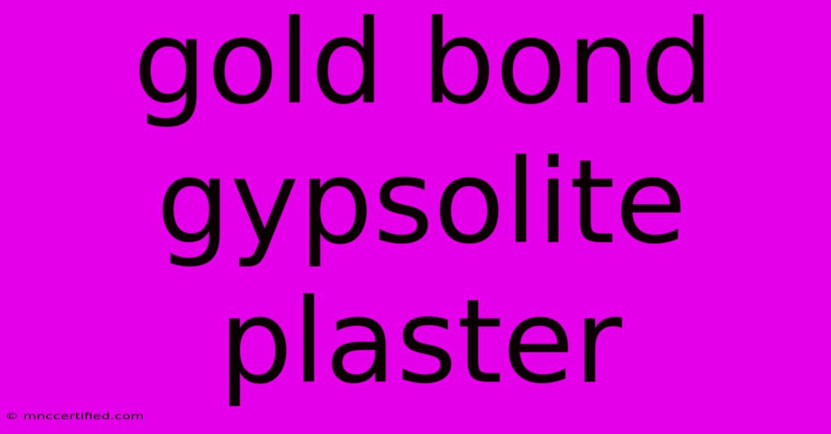 Gold Bond Gypsolite Plaster