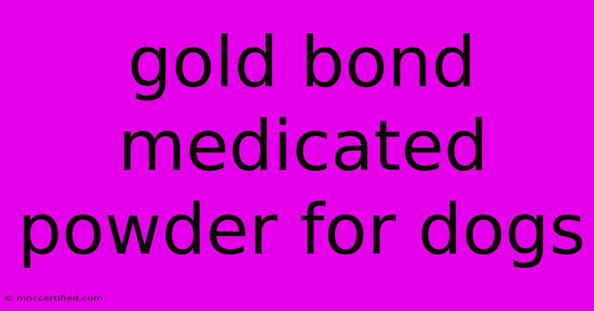 Gold Bond Medicated Powder For Dogs