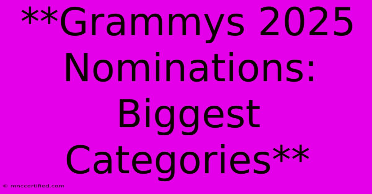 **Grammys 2025 Nominations: Biggest Categories**