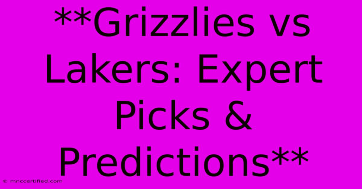 **Grizzlies Vs Lakers: Expert Picks & Predictions**